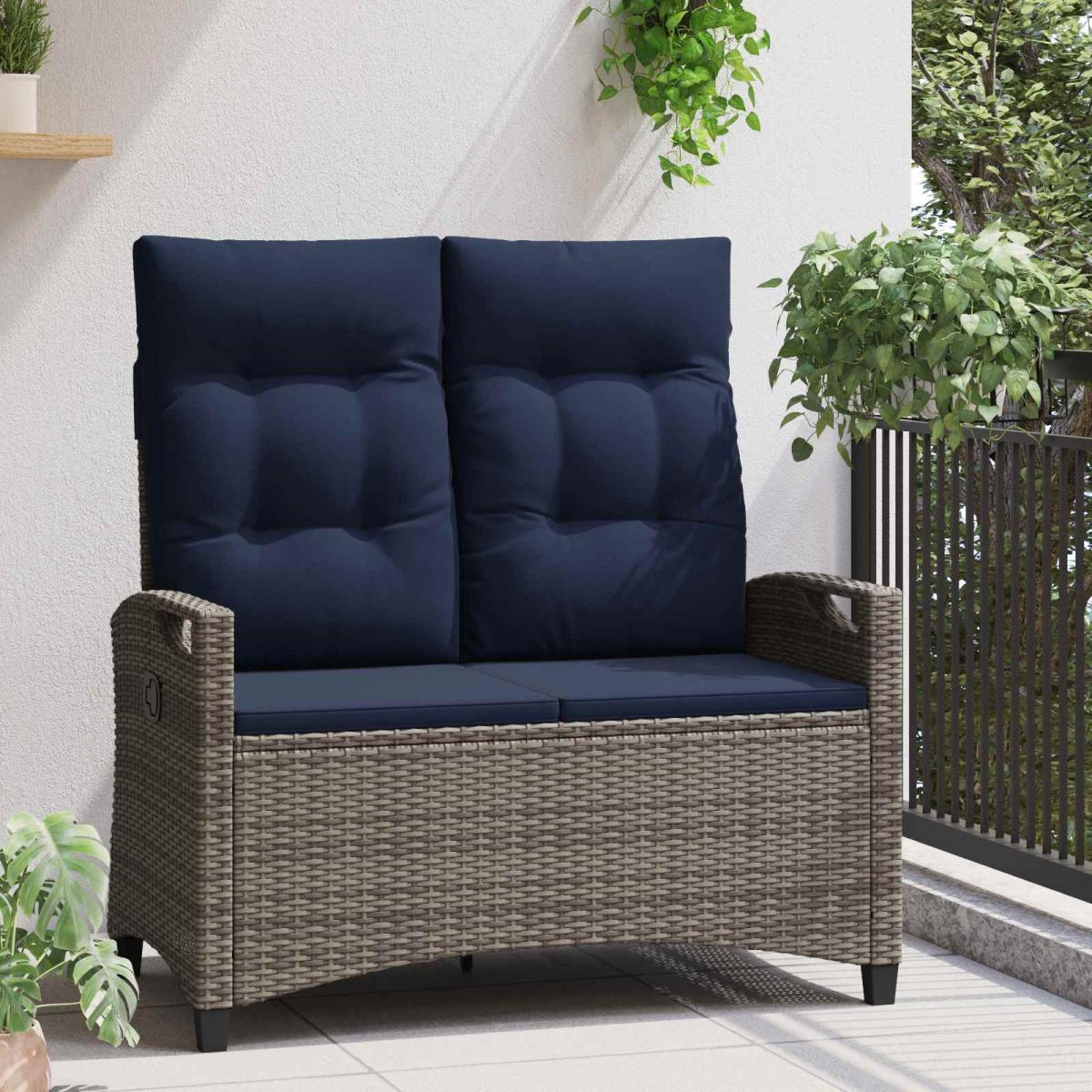 Banco de jardín con almohada 105 x 60 x 112 cm acero