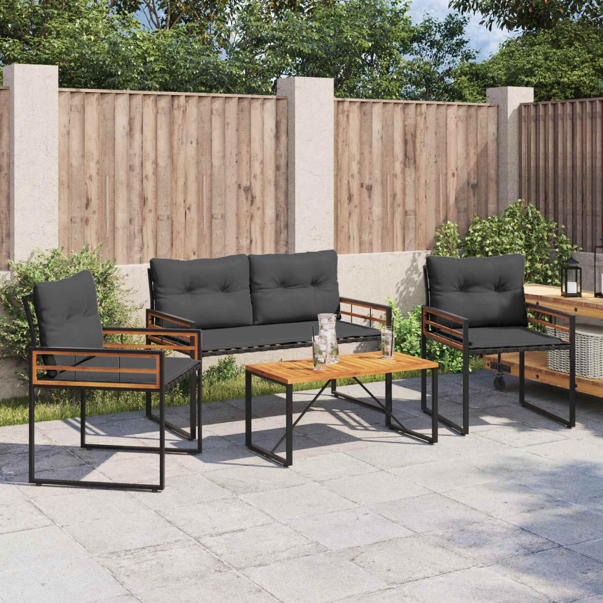 Juego de muebles de exterior 4 uds