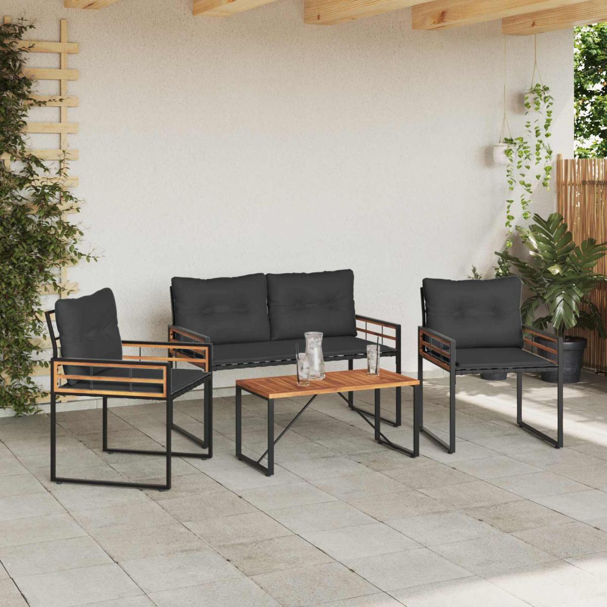 Juego de muebles de exterior 4 uds