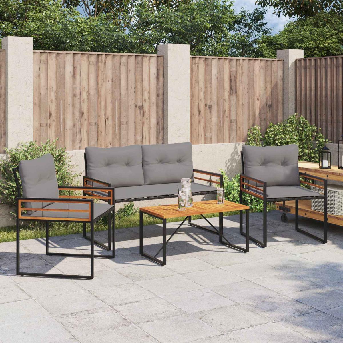 Juego de muebles de exterior 4 uds