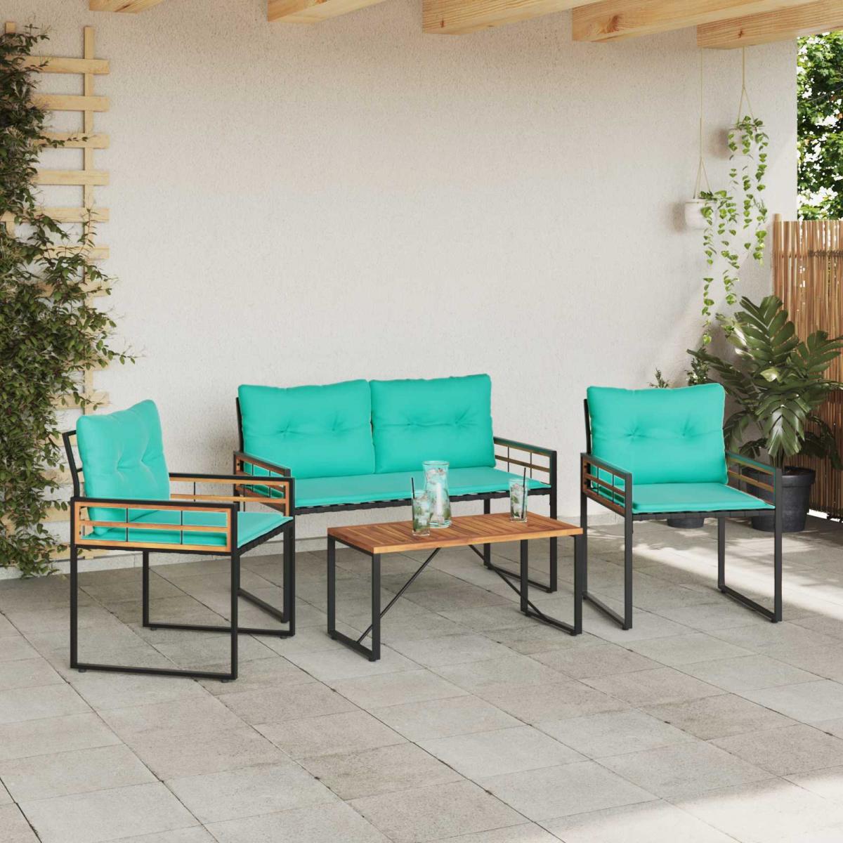 Juego de muebles de exterior 4 uds. Tuquesa