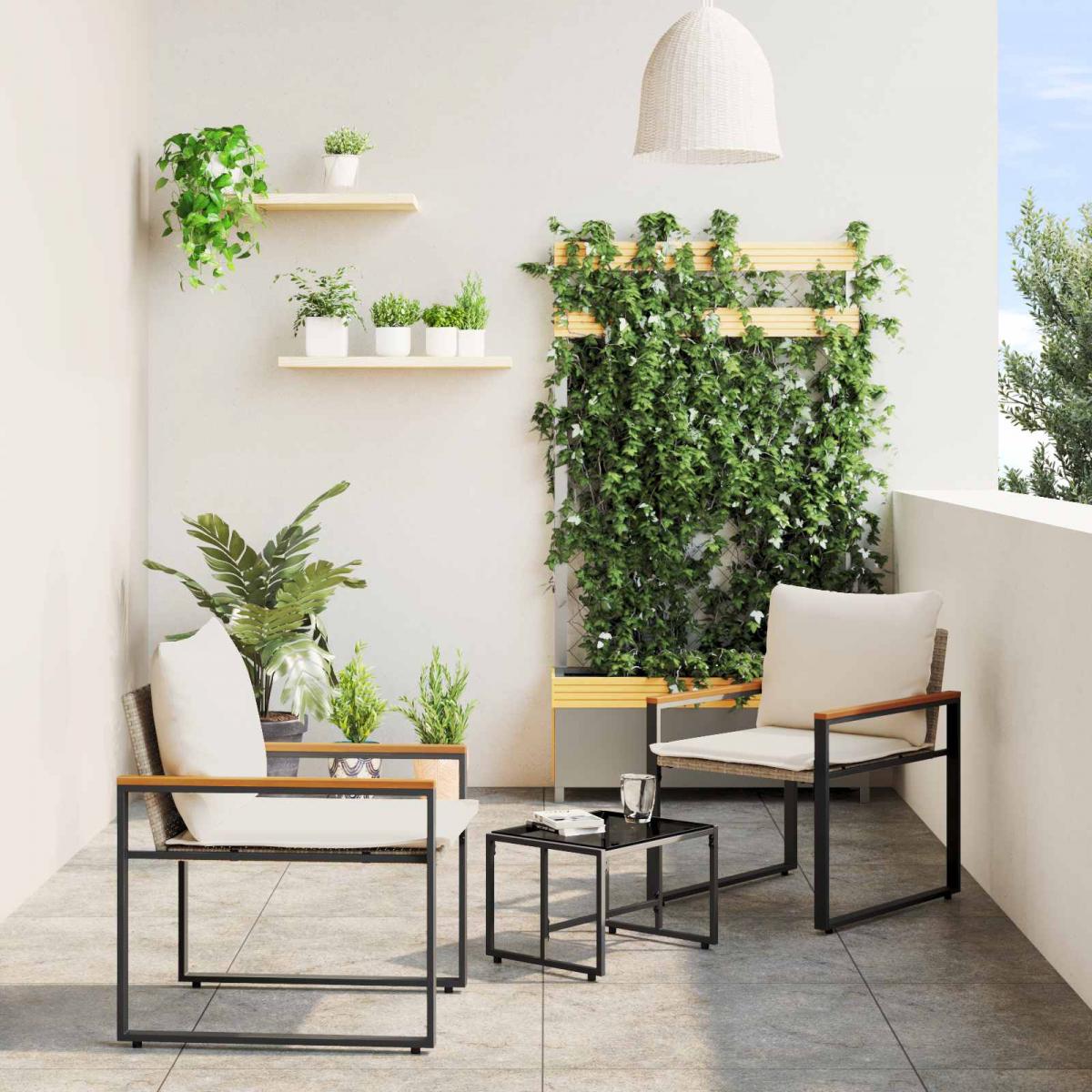 Juegos de muebles 3 uds. y Ratán