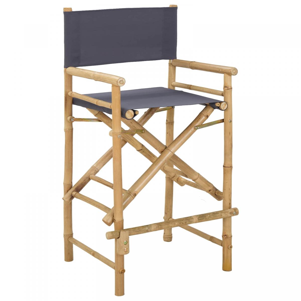 Silla de director plegable 2 uds. Natural Bambú