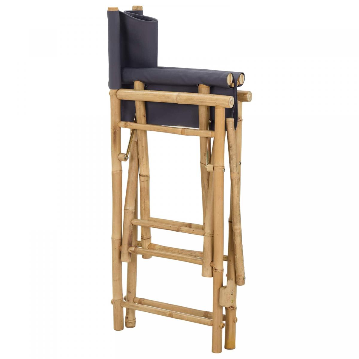 Silla de director plegable 2 uds. Natural Bambú