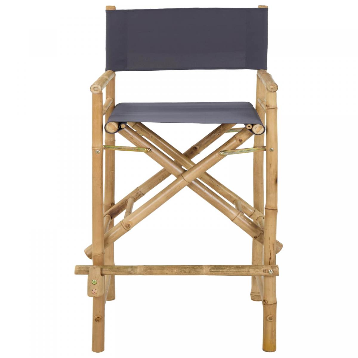 Silla de director plegable 2 uds. Natural Bambú