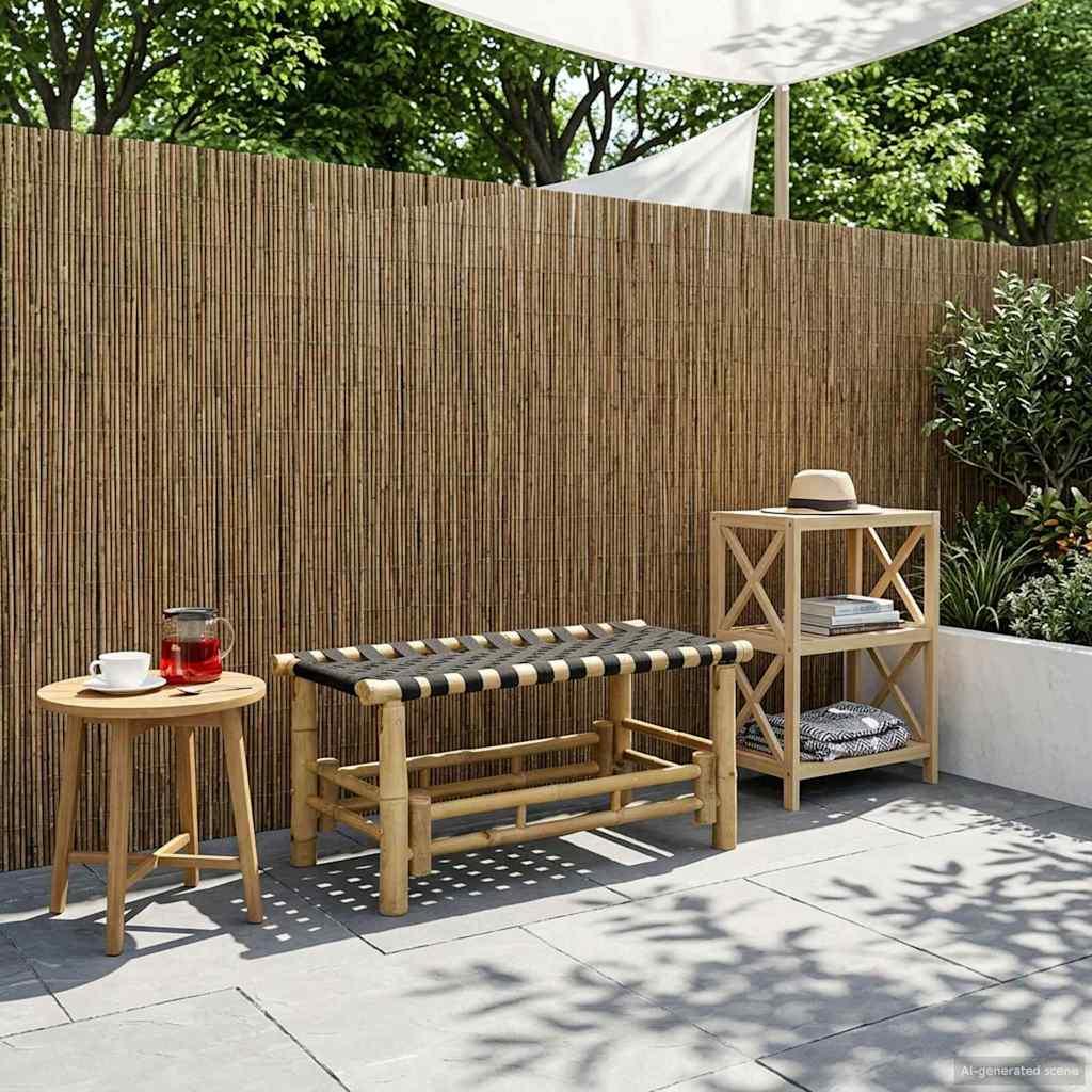 Banco de jardín Bambú Natural Rectangular