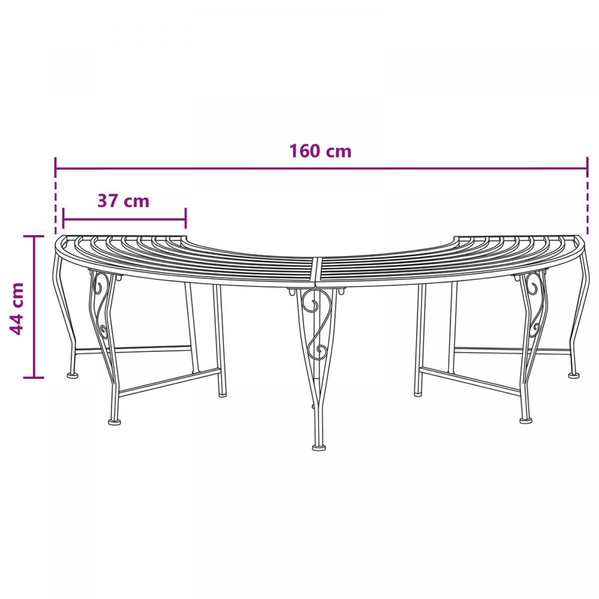 Banco de Árbol 4-Número de plazas 160 x 80 x 89 cm Acero Negro