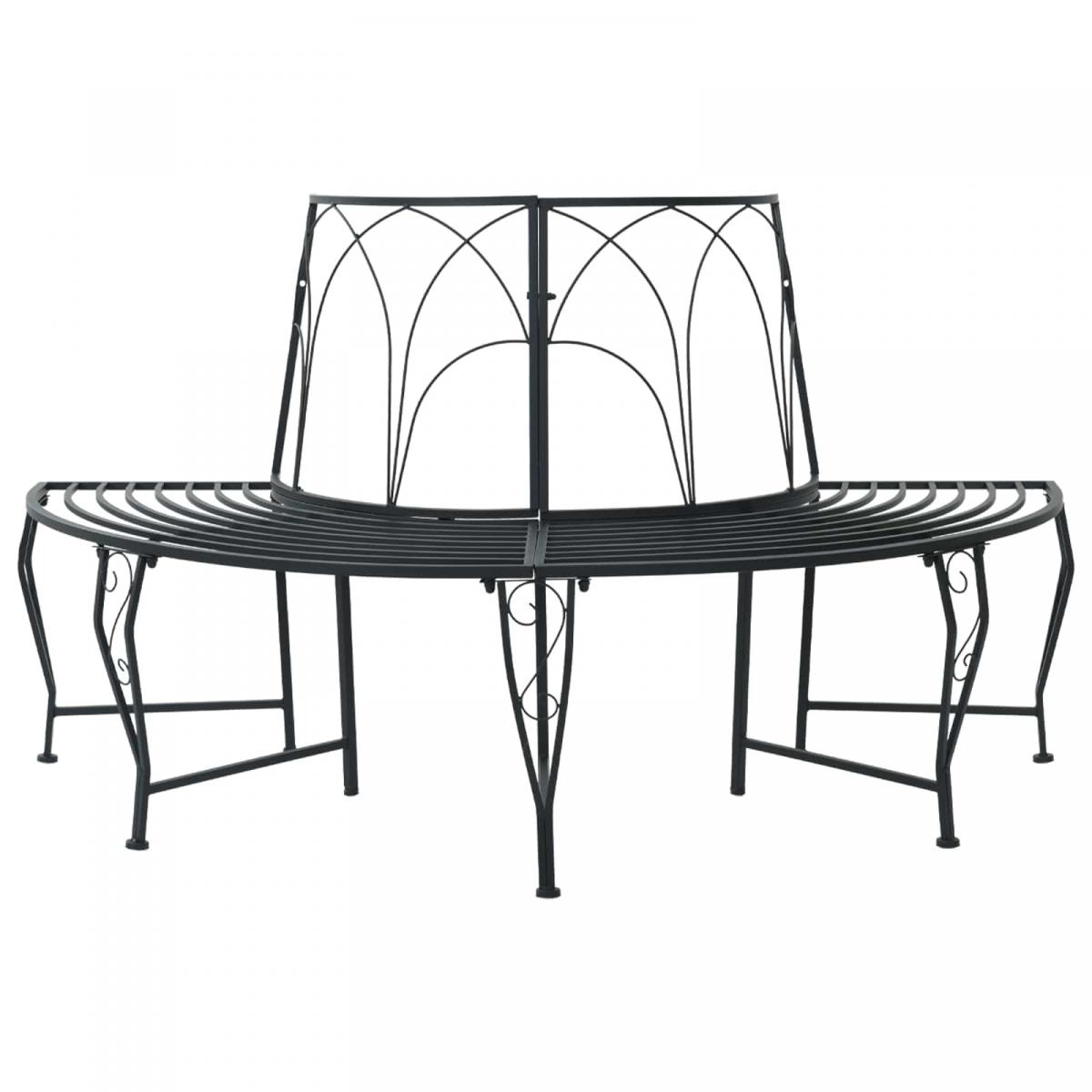 Banco de Árbol 4-Número de plazas 160 x 80 x 89 cm Acero Negro