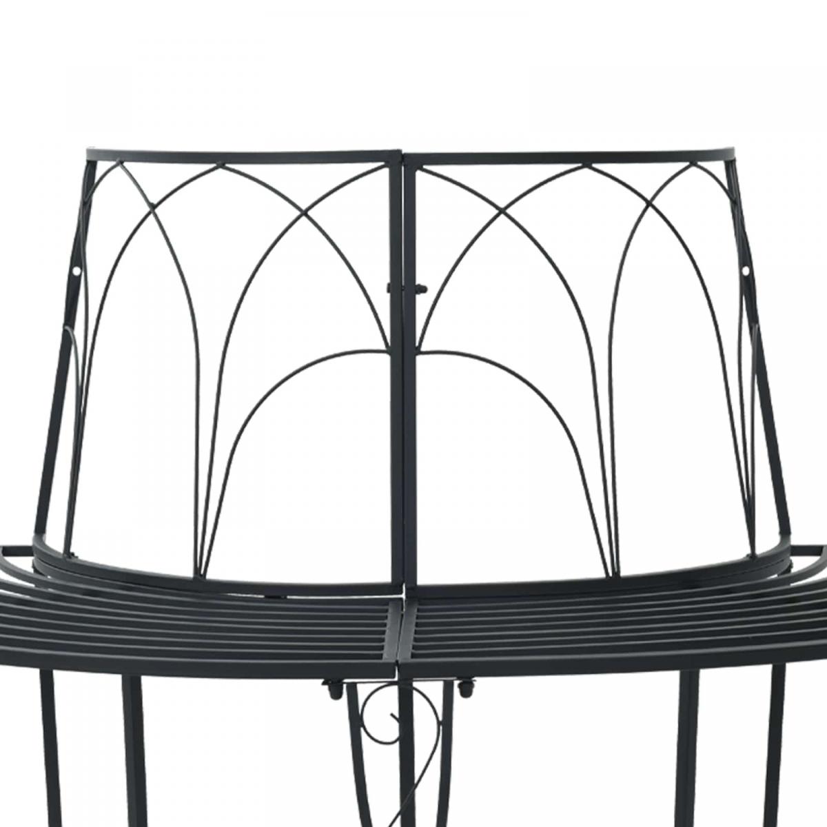 Banco de Árbol 4-Número de plazas 160 x 80 x 89 cm Acero Negro