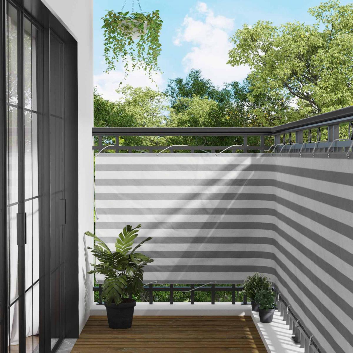 Pantalla de Balcón 120 x 500 cm Tela Oxford Rectangular