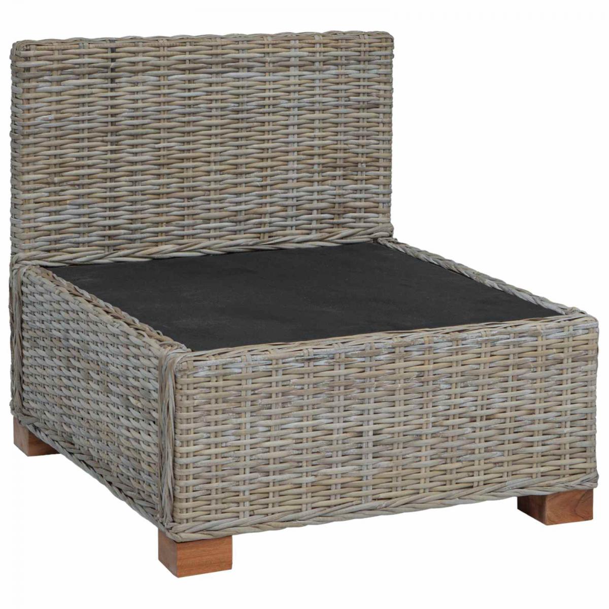 Sofá Medio con Cojines GENDT Ratán natural Gris Kubu