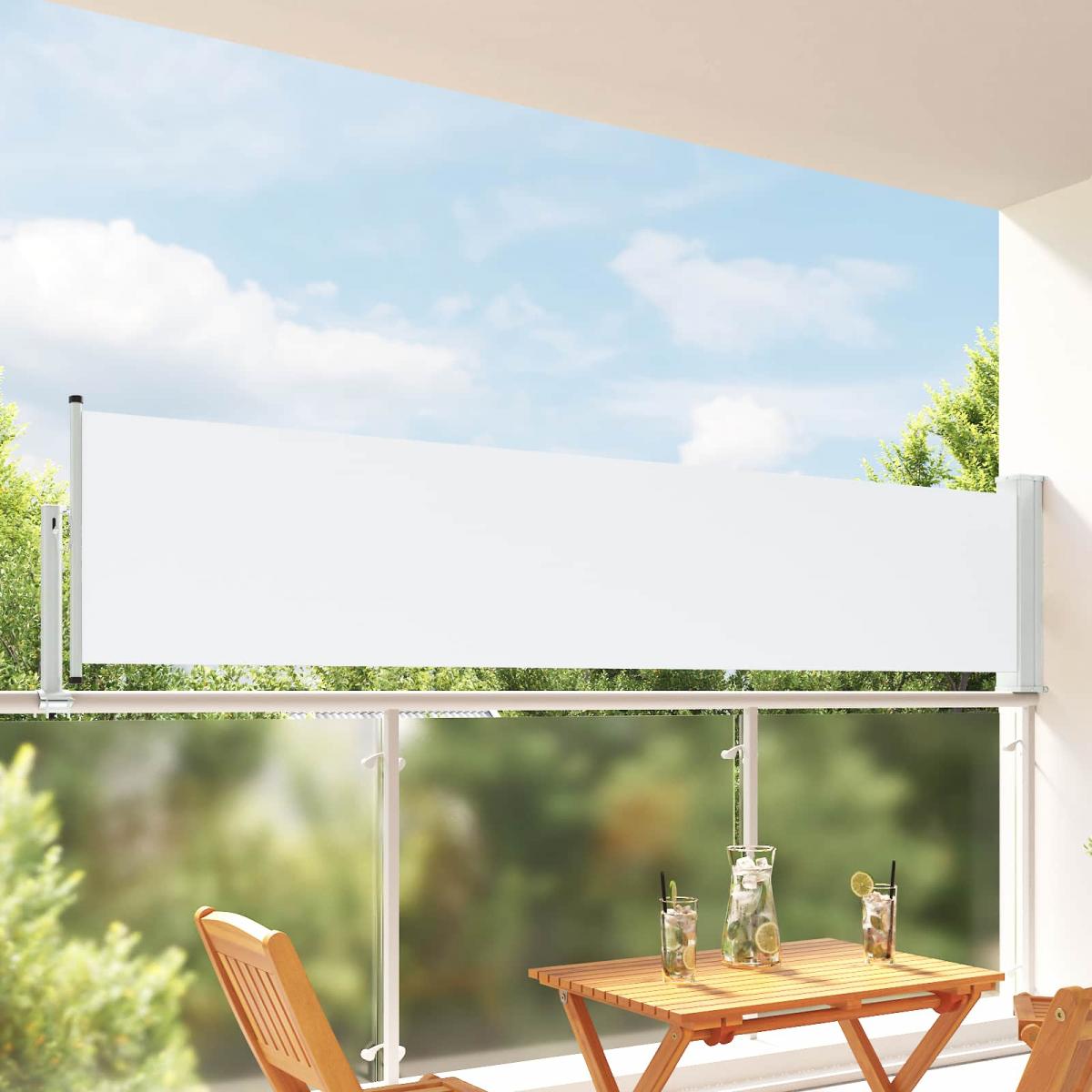 Toldo lateral 100 x 300 cm 100% poliéster hierro acero