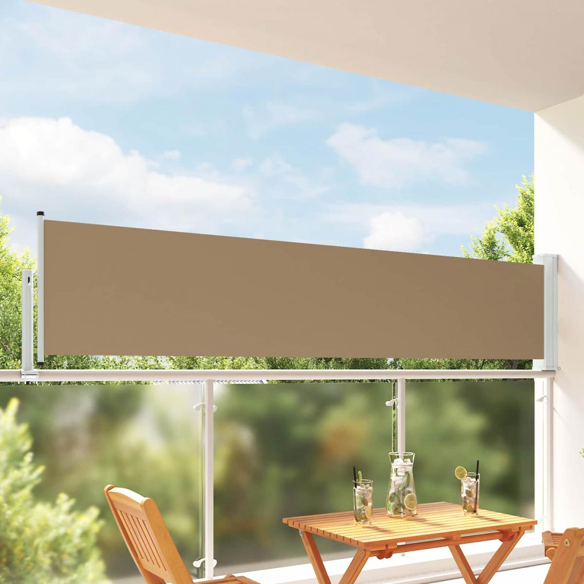Toldo lateral 100 x 300 cm 100% poliéster hierro acero
