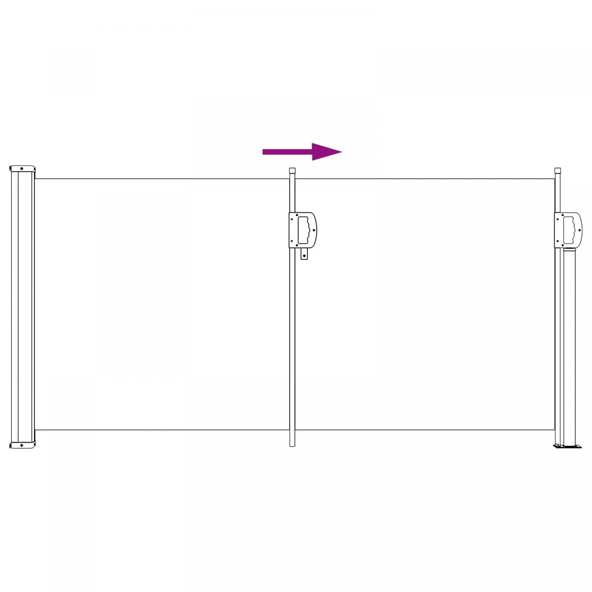 Toldo lateral retráctil Poliéster Rectangular