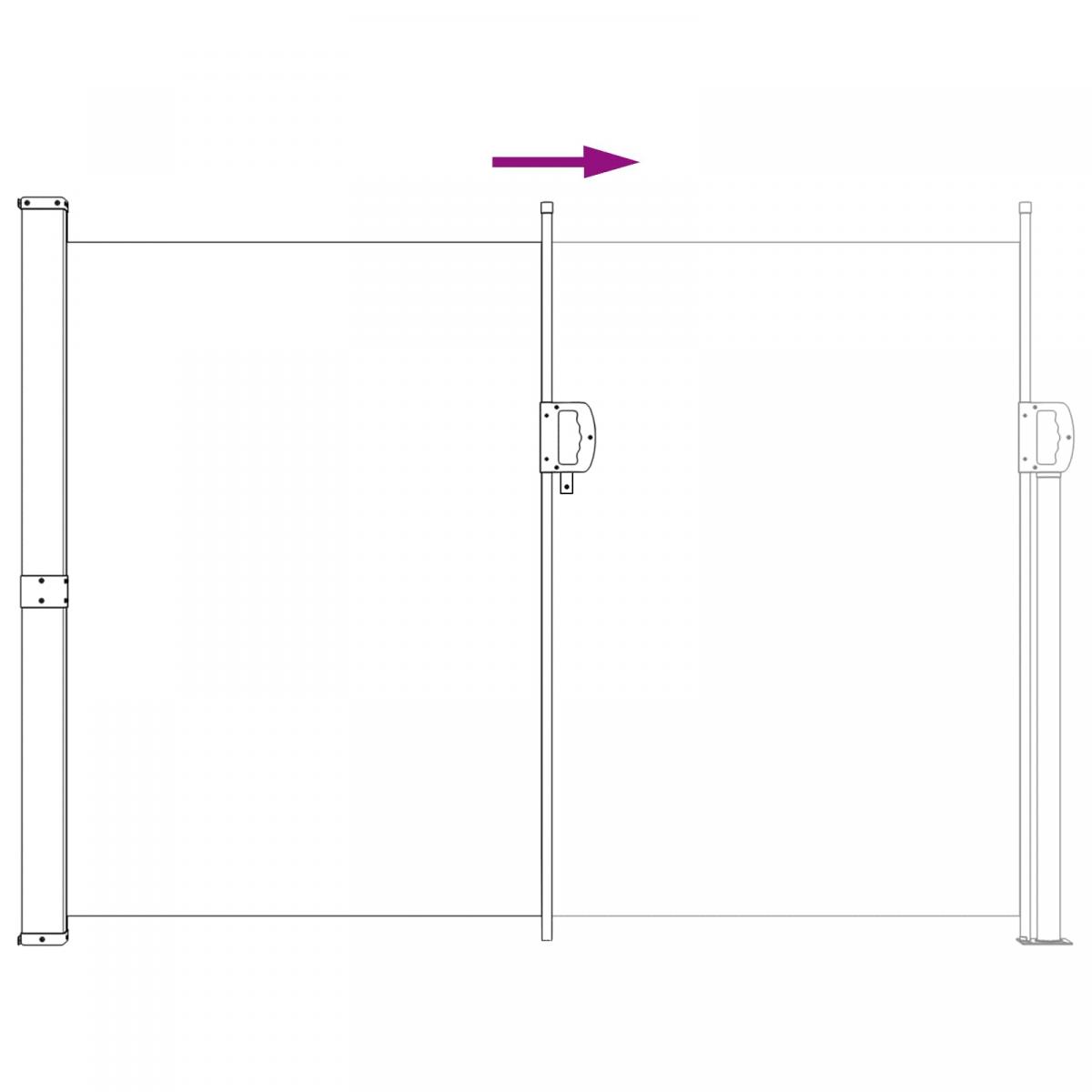 Toldo lateral retráctil verde oscuro 140x300 cm