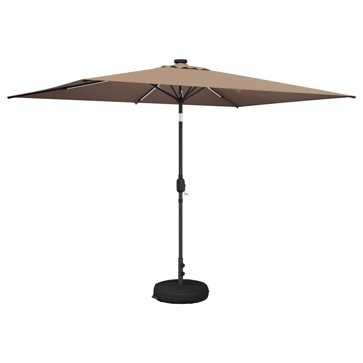 Parasol de jardín con luces LED y base Poliéster