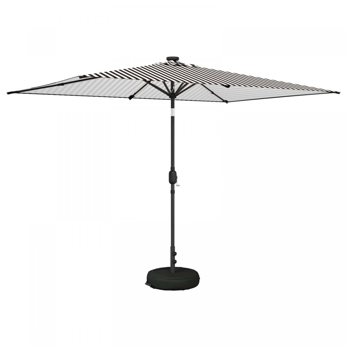 Parasol de jardín con luces LED y base Poliéster