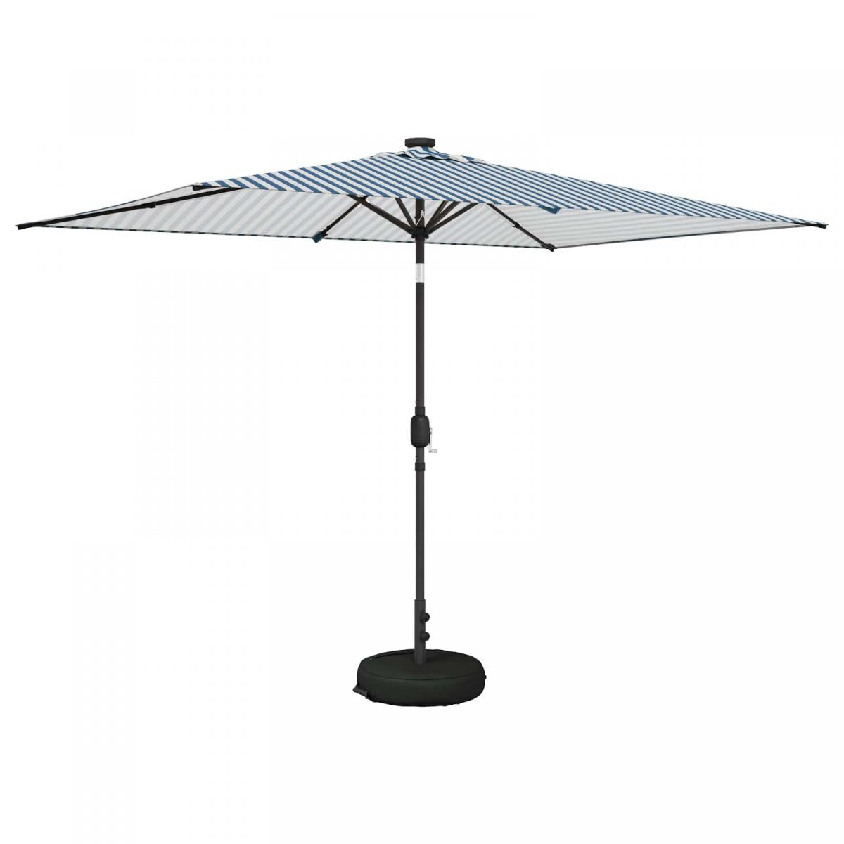 Parasol de jardín con luces LED y base Poliéster