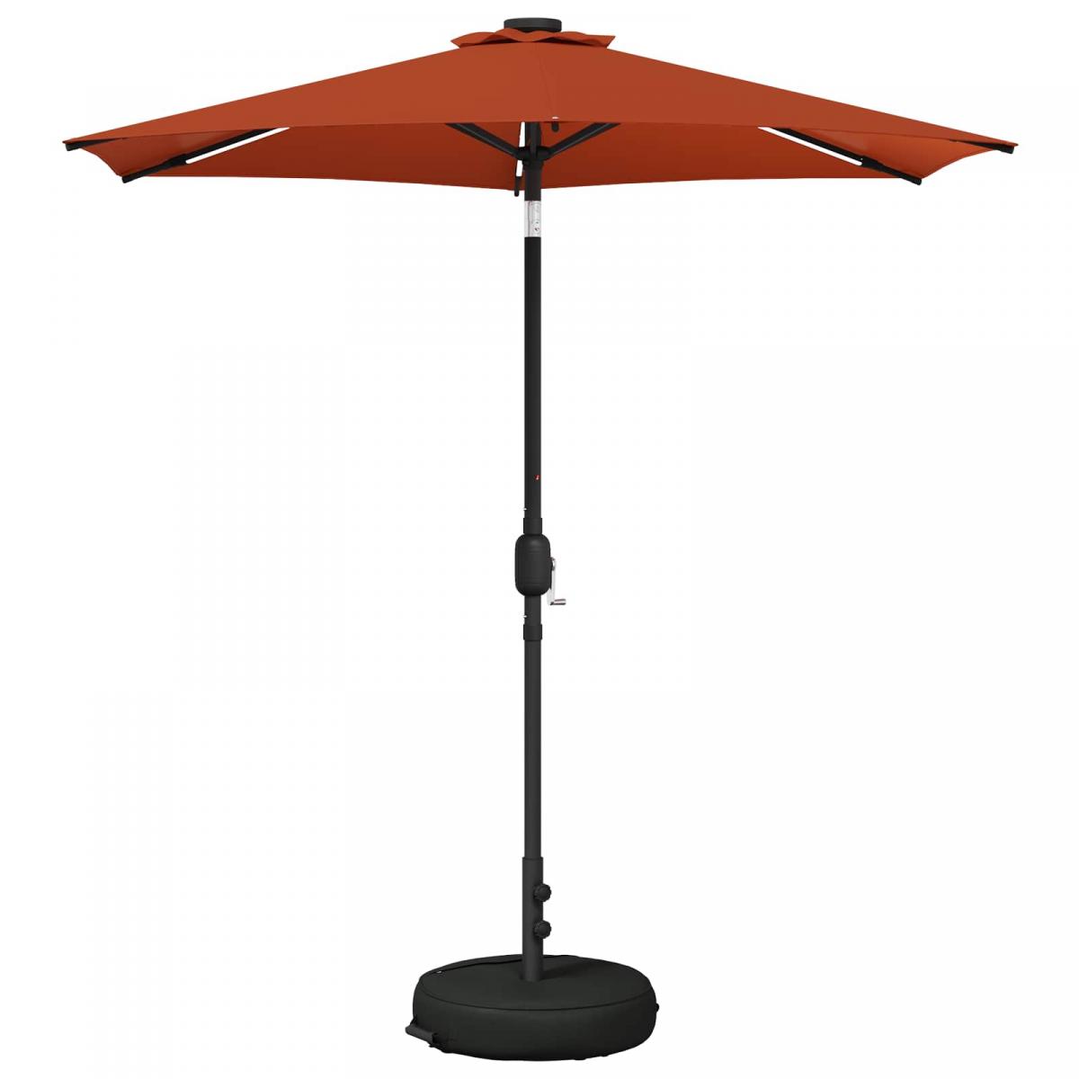 Parasol de jardín con luces LED y base Poliéster