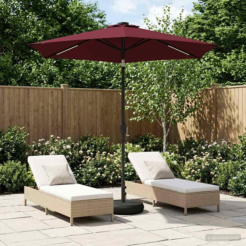 Parasol de jardín con luces LED y base Poliéster