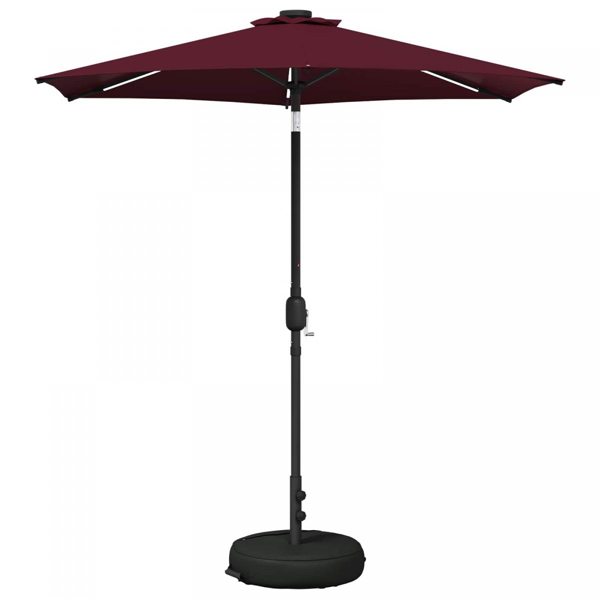Parasol de jardín con luces LED y base Poliéster