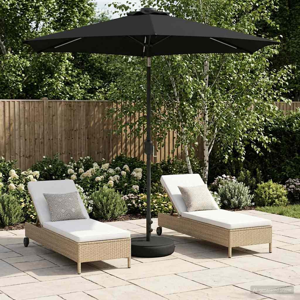 Parasol de jardín con luces LED y base Poliéster