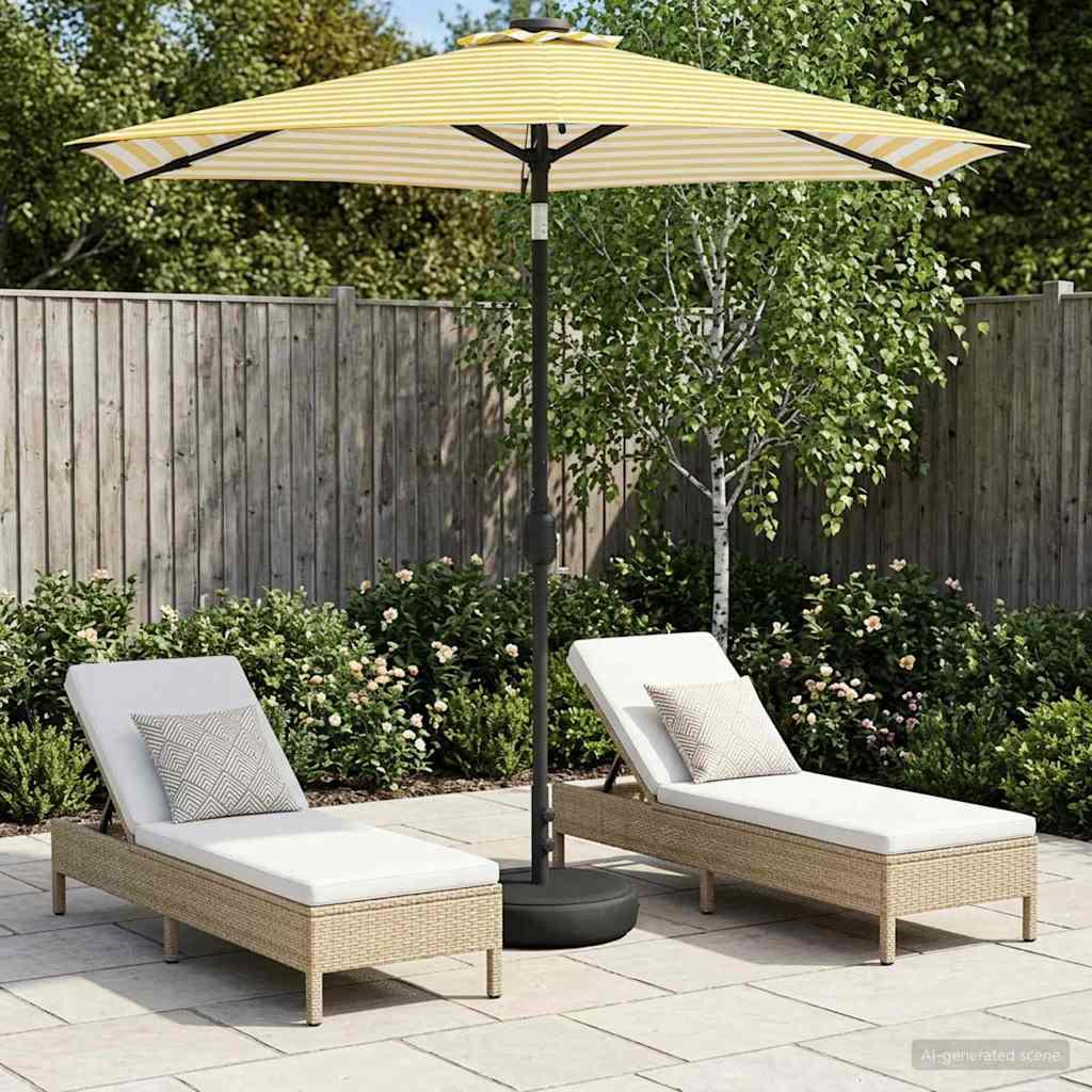 Parasol de jardín con luces LED y base Poliéster