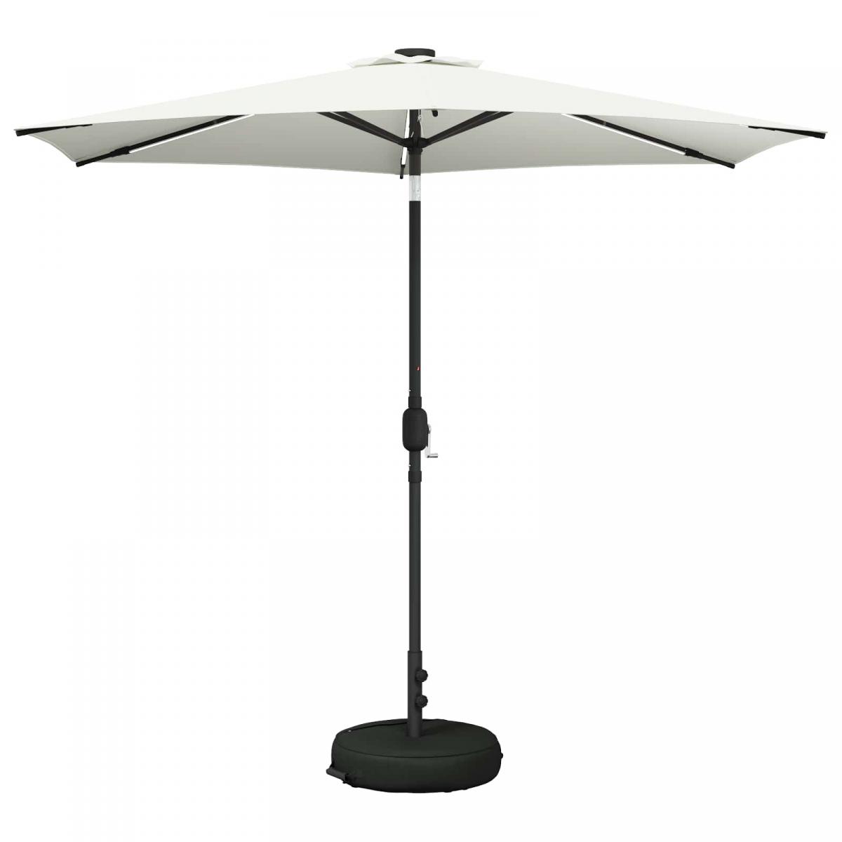 Parasol de jardín con luces LED y base Poliéster