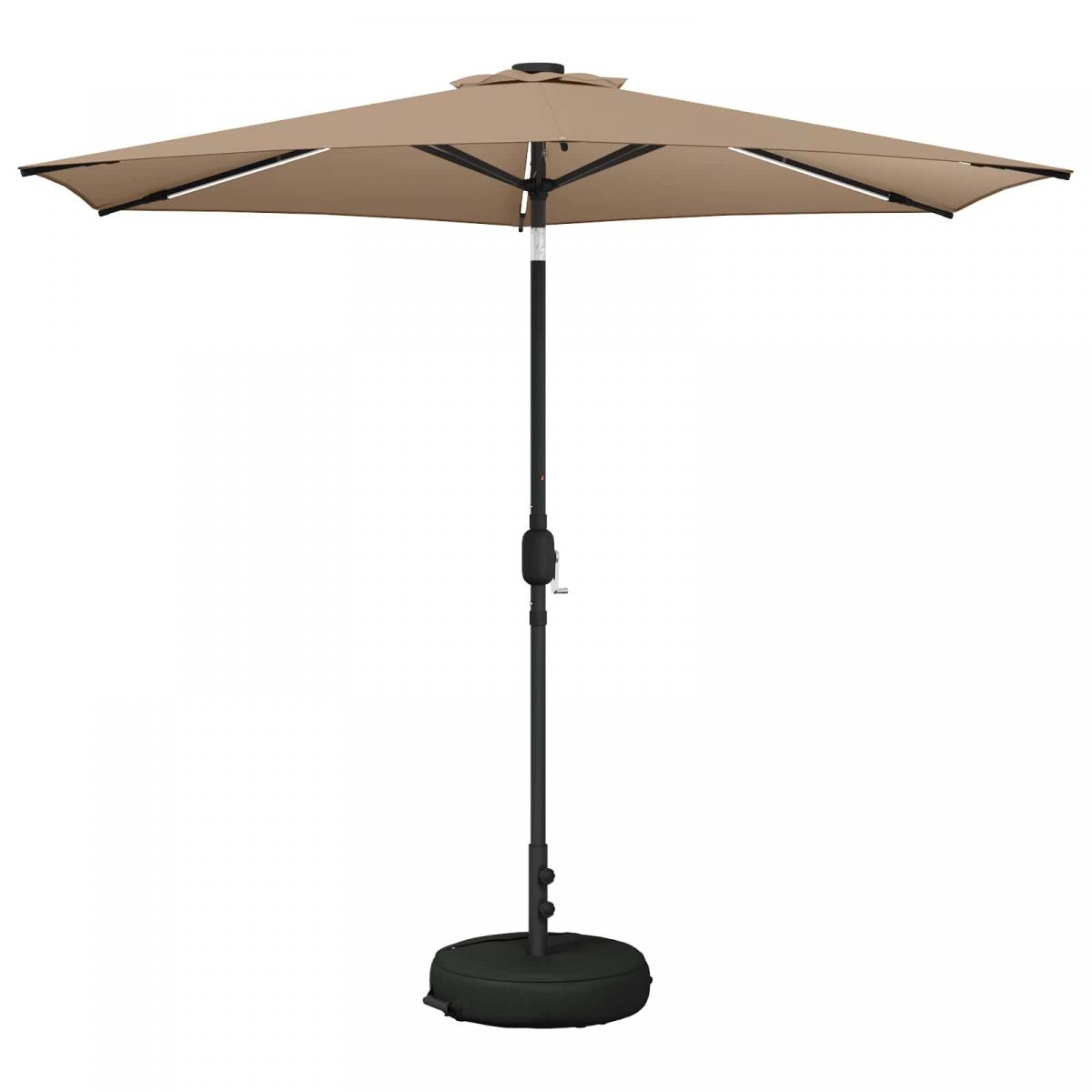 Parasol de jardín con luces LED y base Poliéster