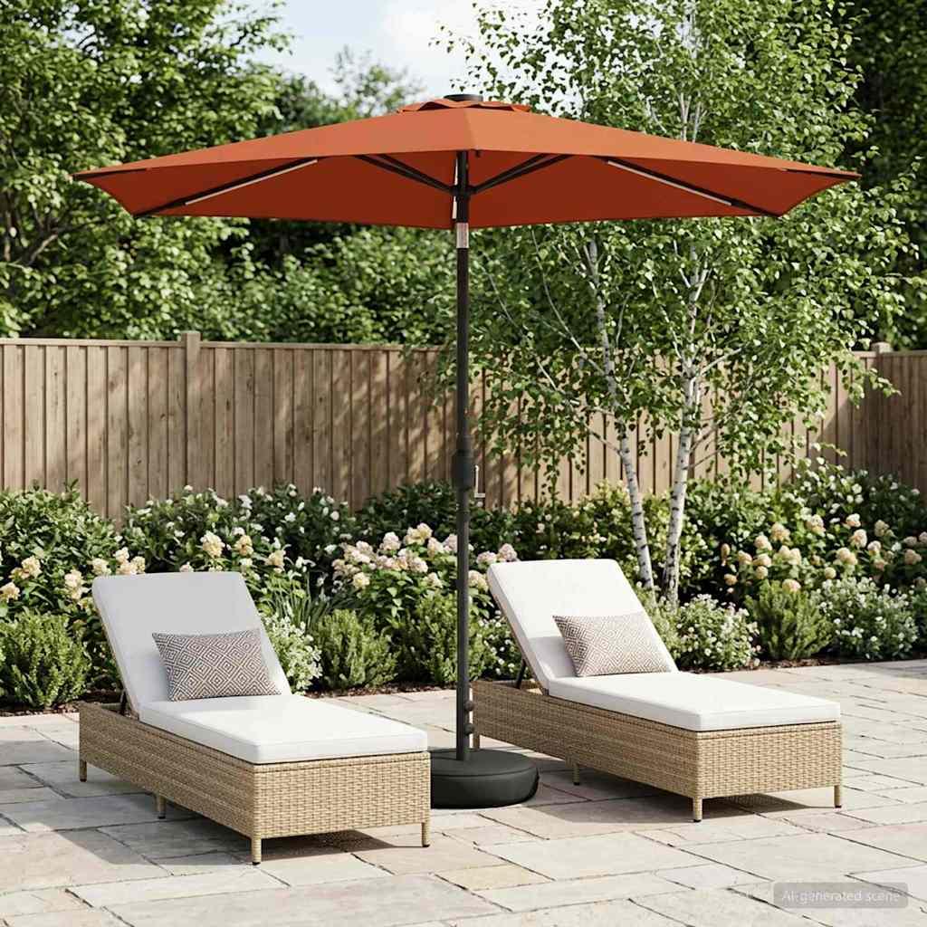 Parasol de jardín con luces LED y base Poliéster