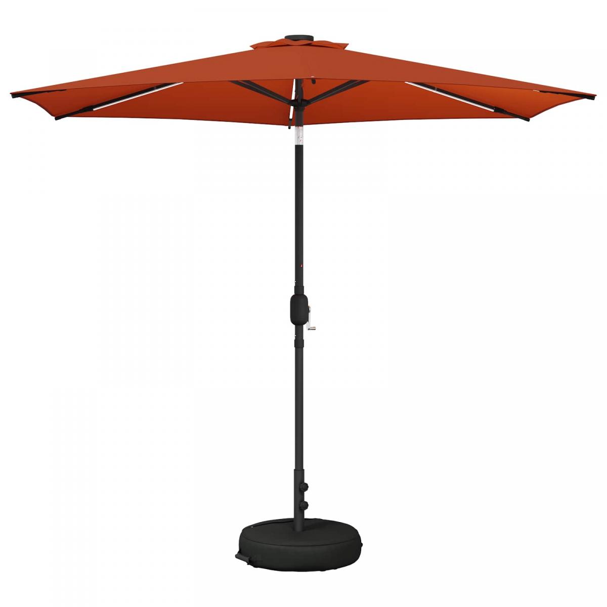 Parasol de jardín con luces LED y base Poliéster