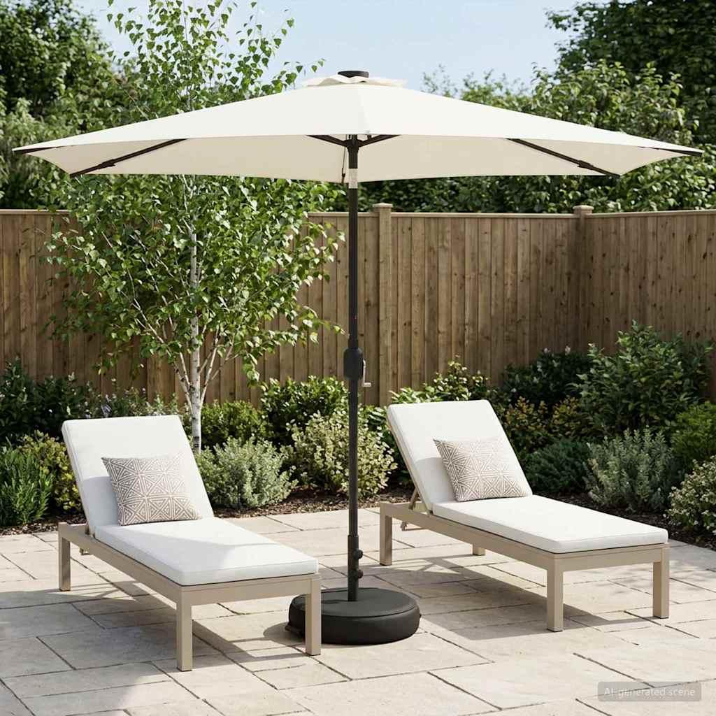 Parasol de jardín con luces LED y base Poliéster