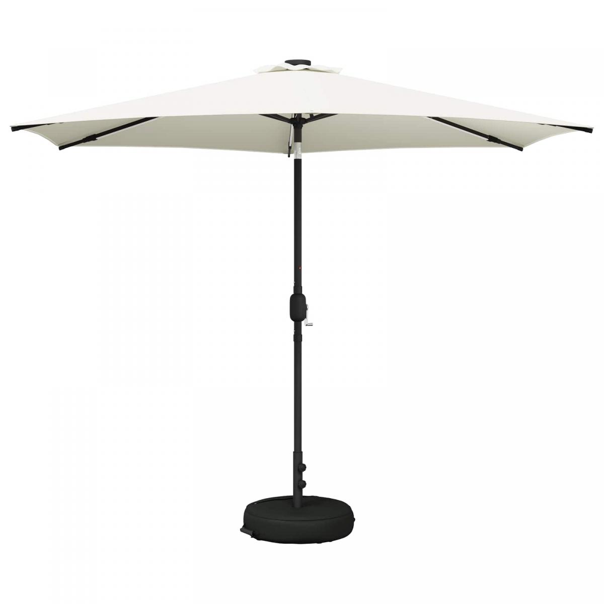 Parasol de jardín con luces LED y base Poliéster