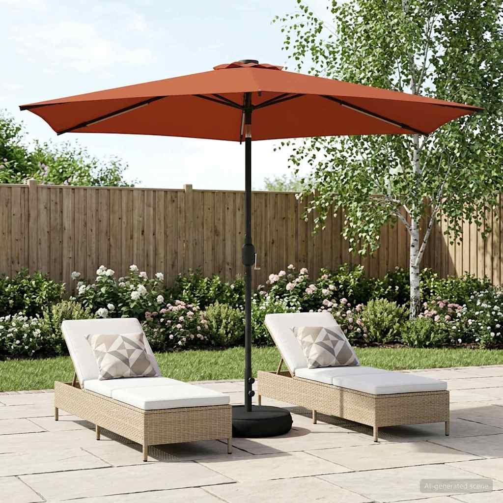 Parasol de jardín con luces LED y base Poliéster