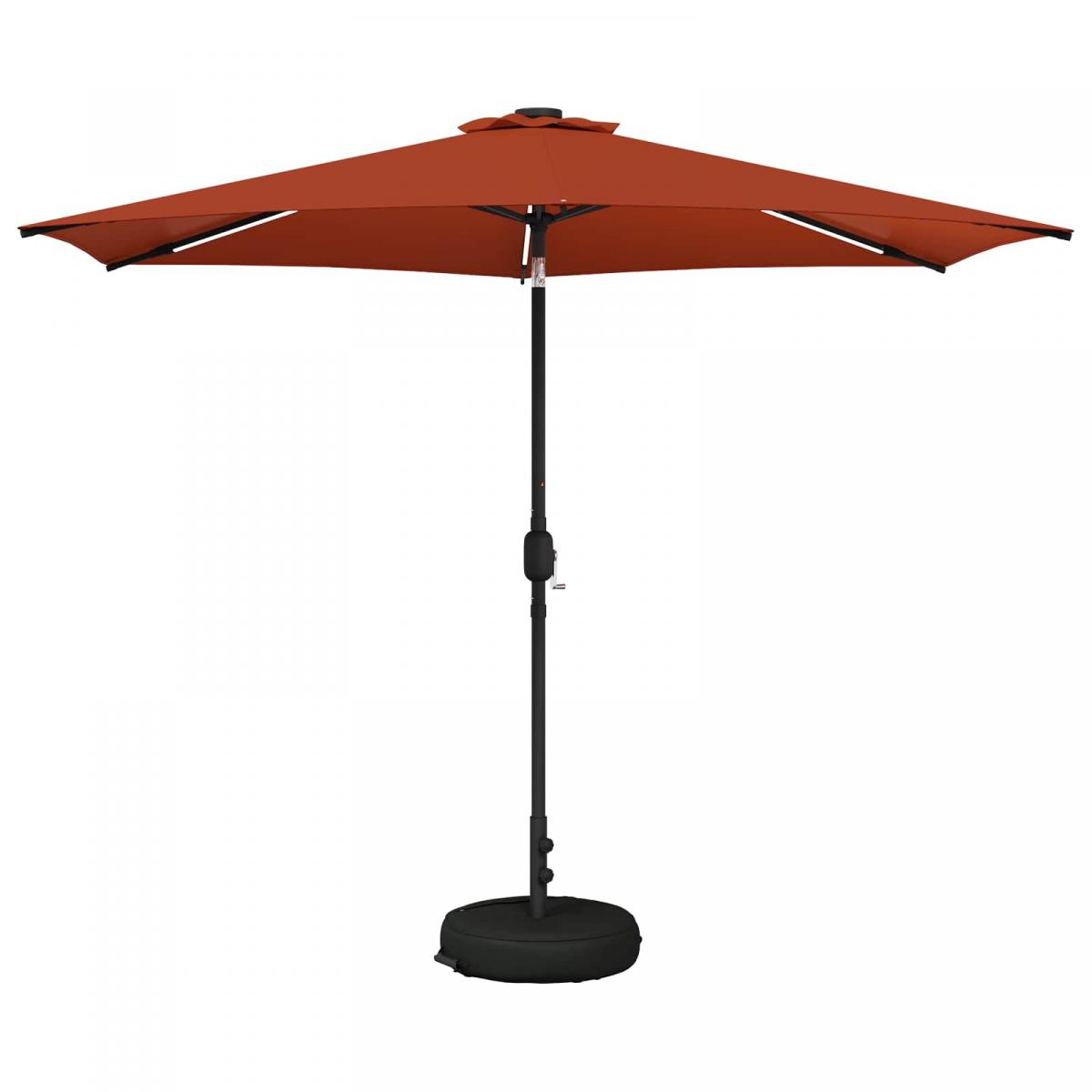 Parasol de jardín con luces LED y base Poliéster