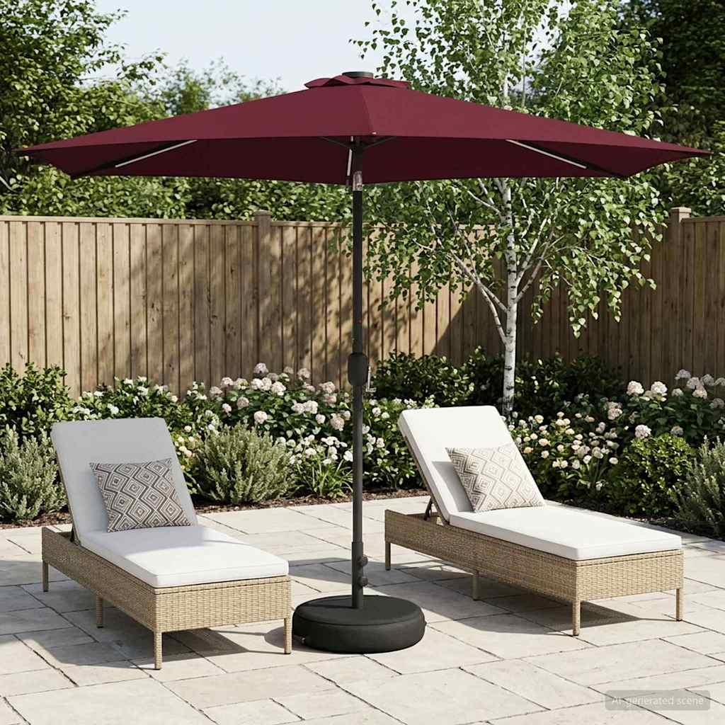 Parasol de jardín con luces LED y base Poliéster