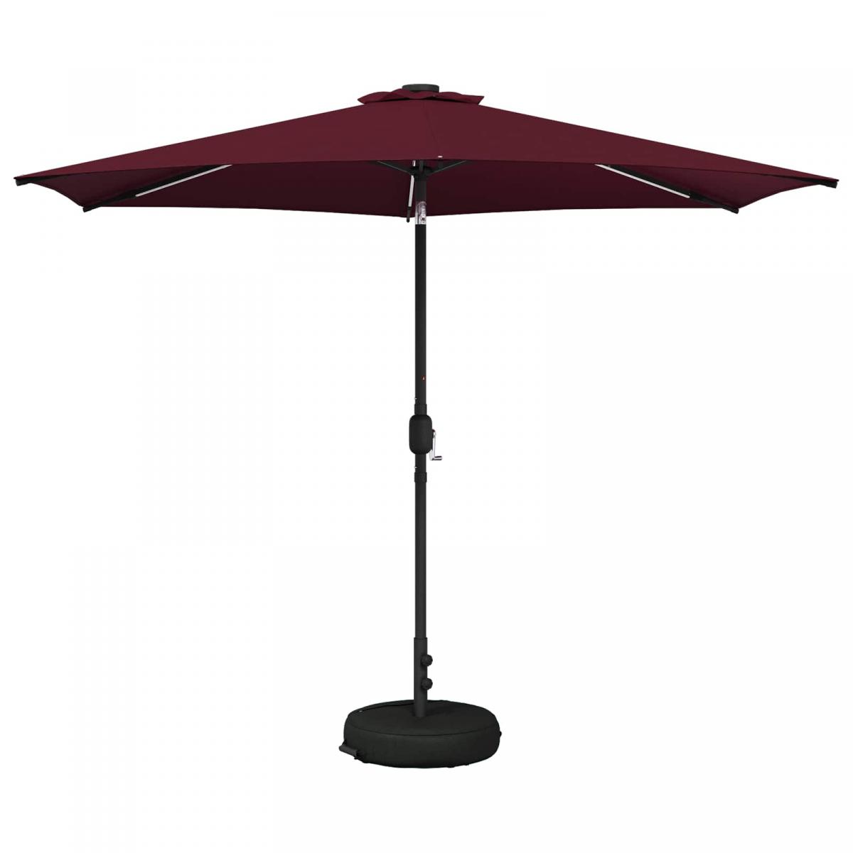 Parasol de jardín con luces LED y base Poliéster
