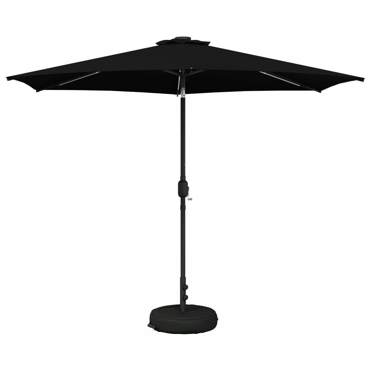 Parasol de jardín con luces LED y base Poliéster