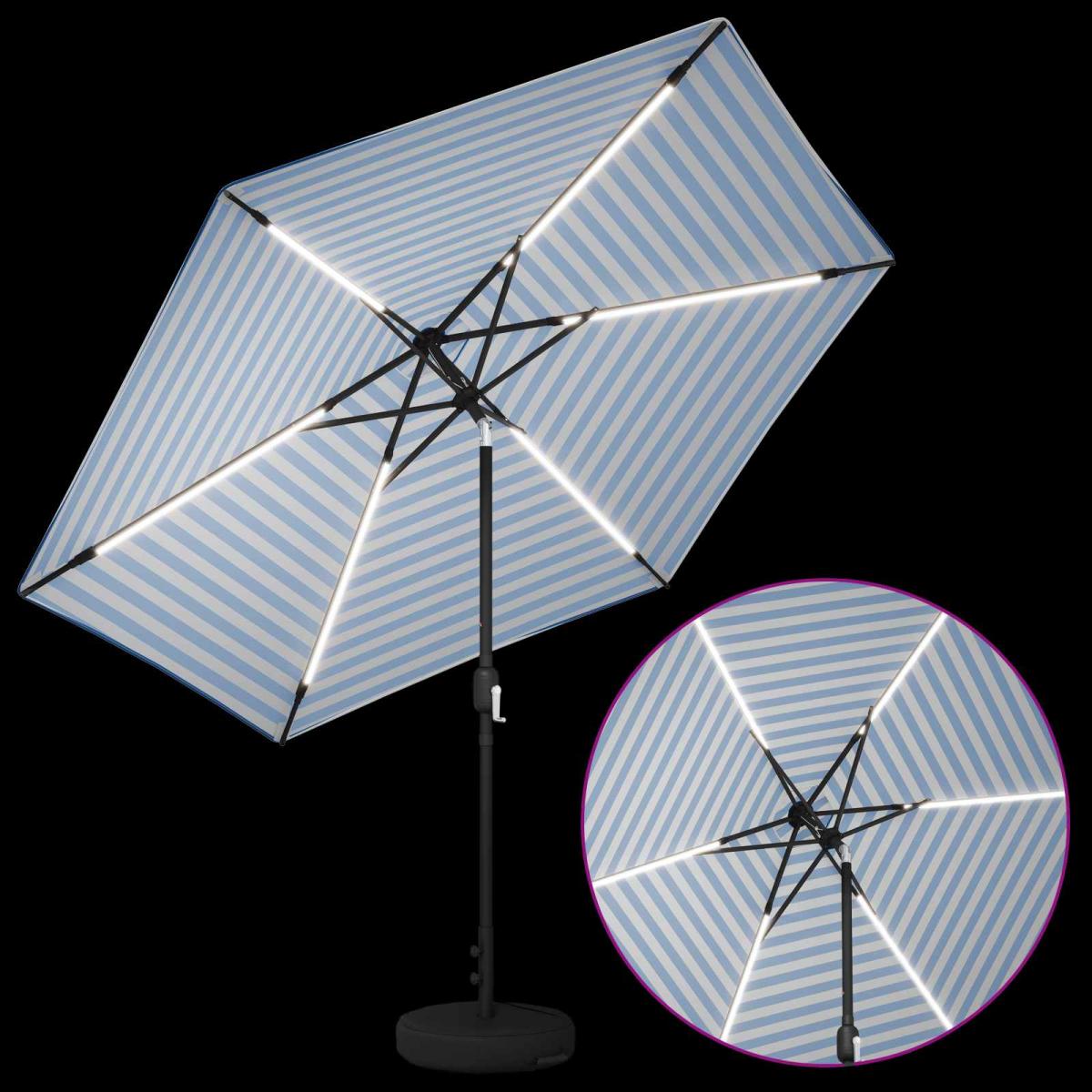 Parasol de jardín con luces LED y base Poliéster