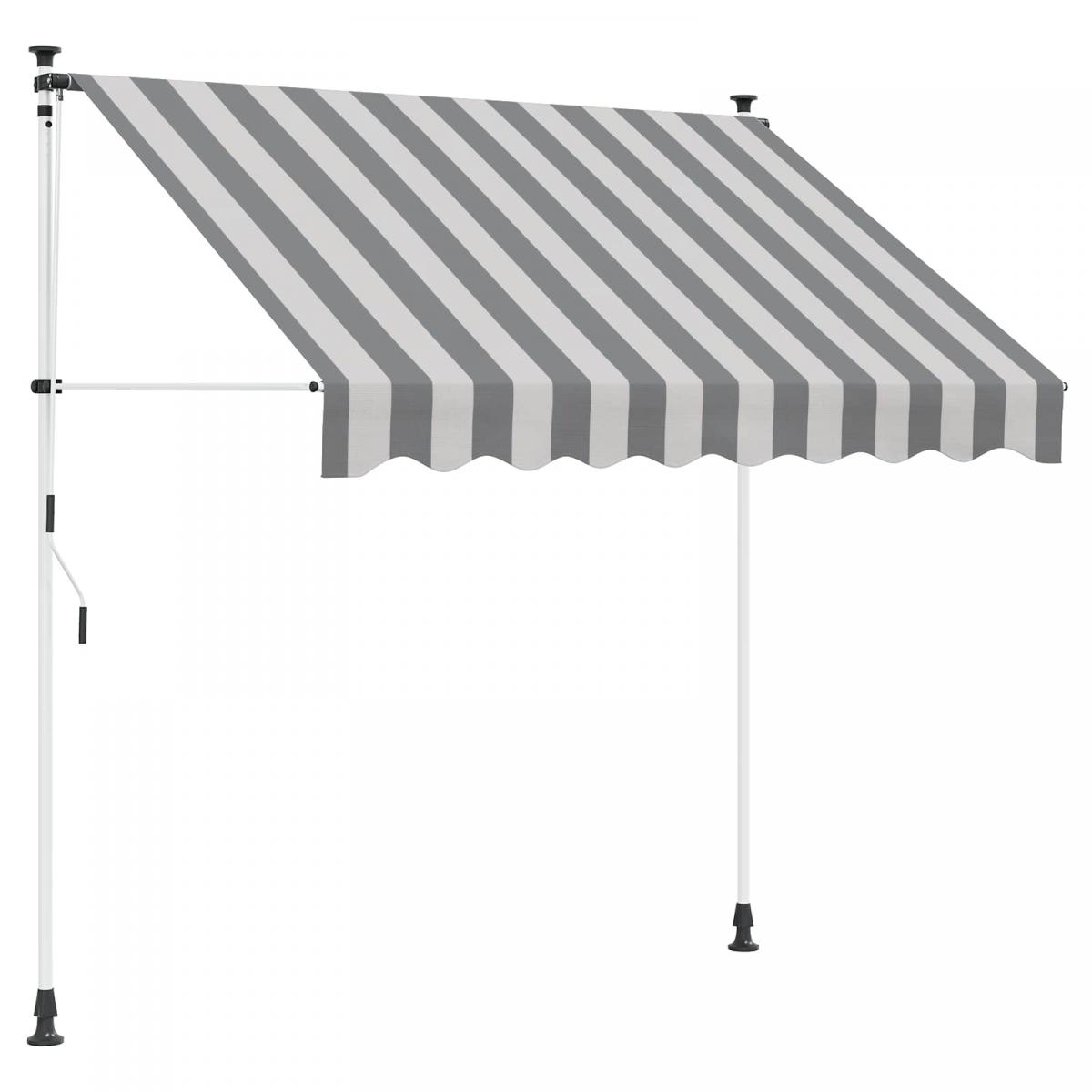 Toldo retráctil manual Antracita y Blanco 250 cm