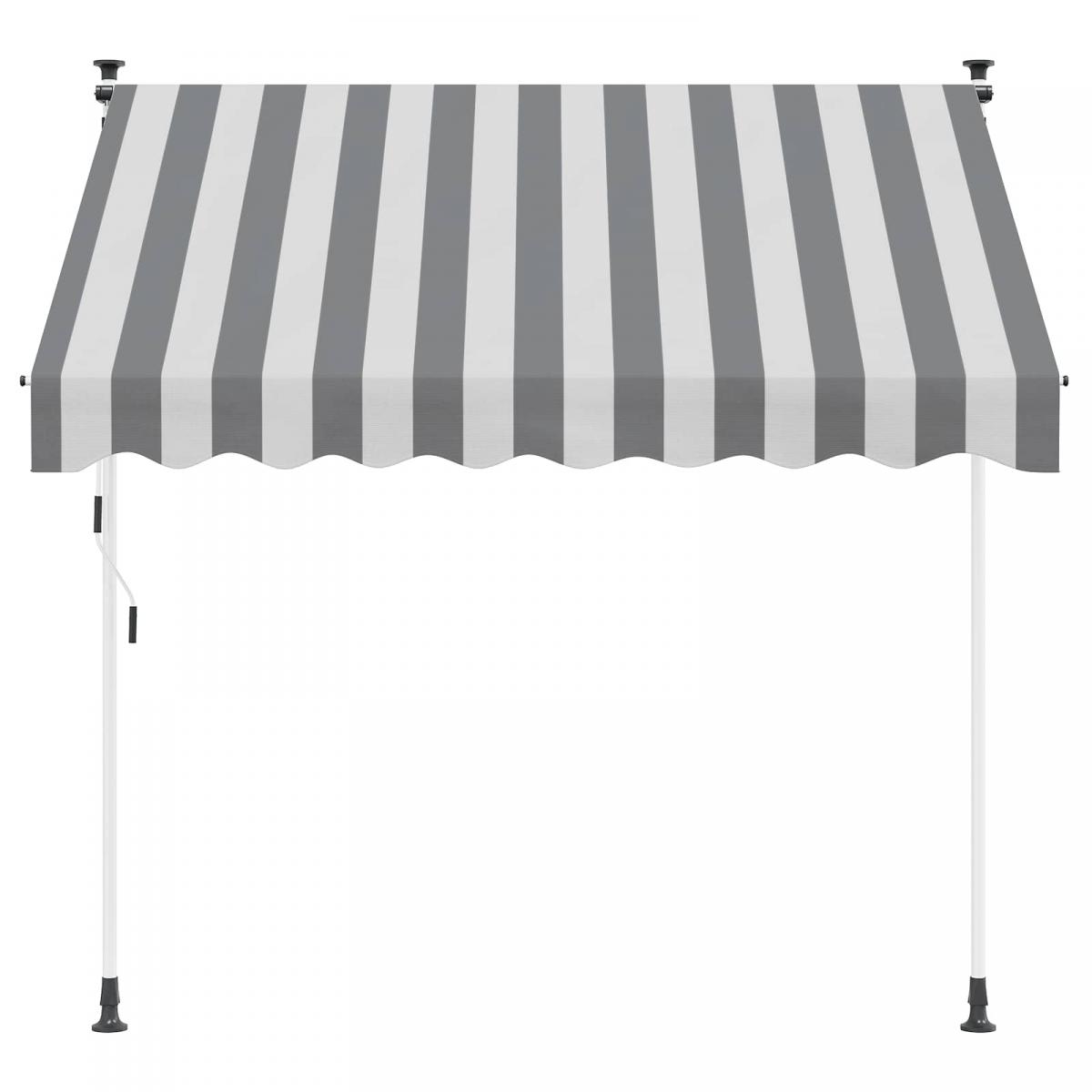 Toldo retráctil manual Antracita y Blanco 250 cm