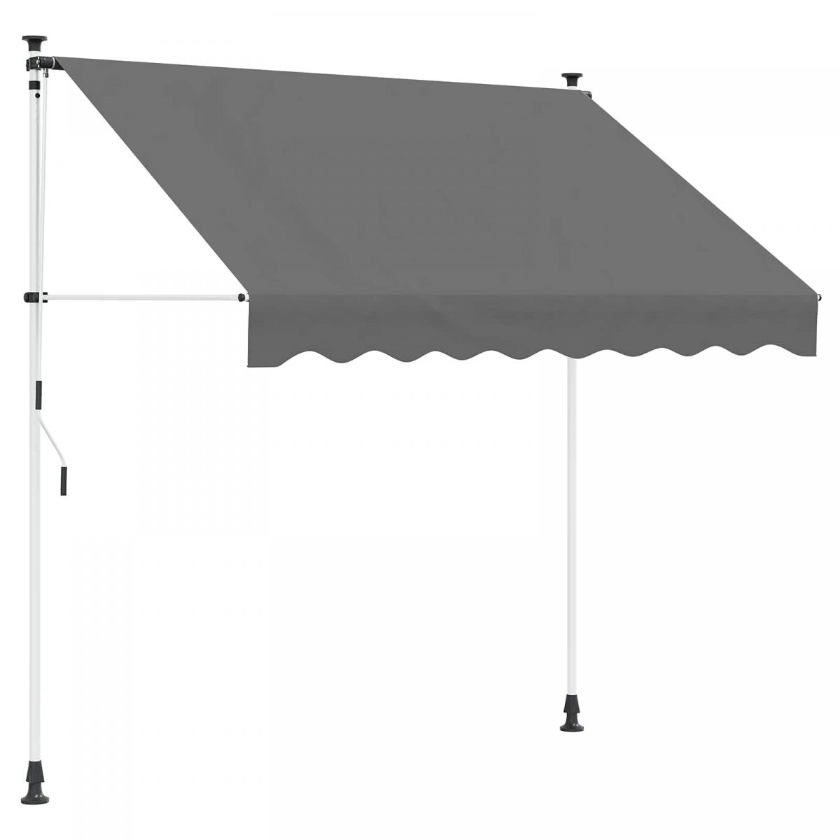 Toldo retráctil manual Antracita y Blanco 250 cm
