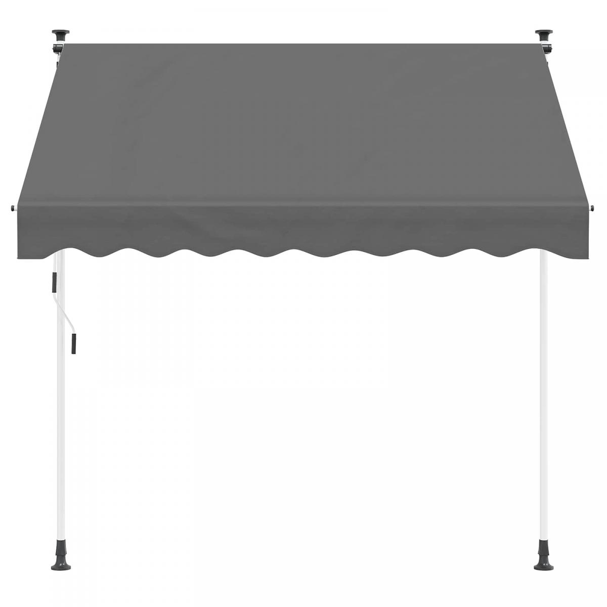 Toldo retráctil manual Antracita y Blanco 250 cm