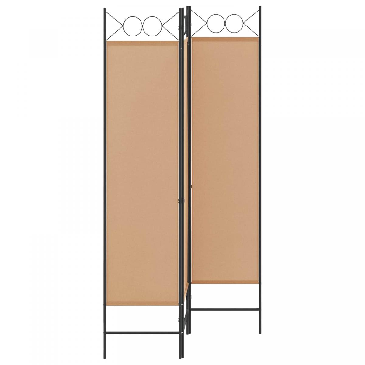 Biombo de 3 Paneles Beige Tela