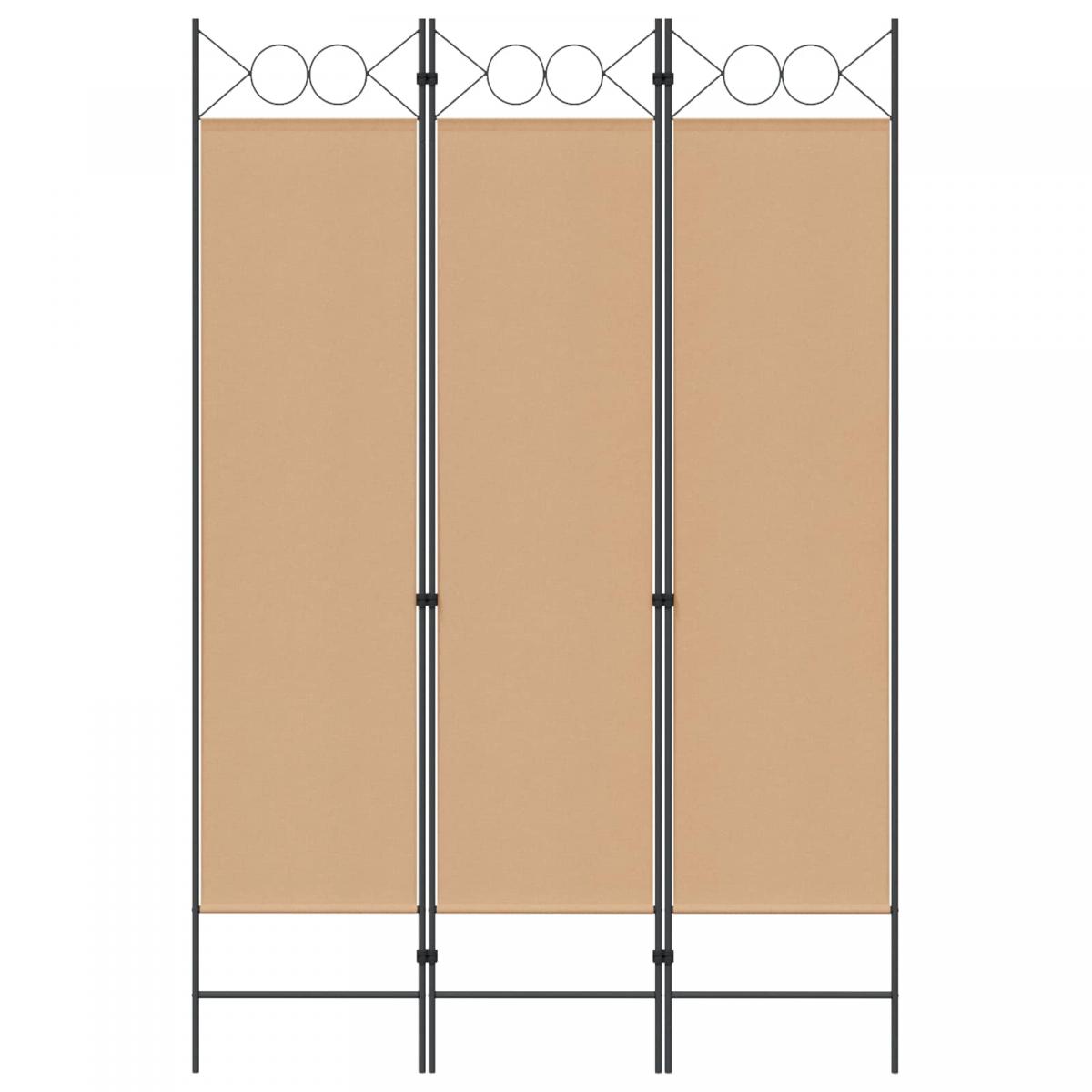 Biombo de 3 Paneles Beige Tela