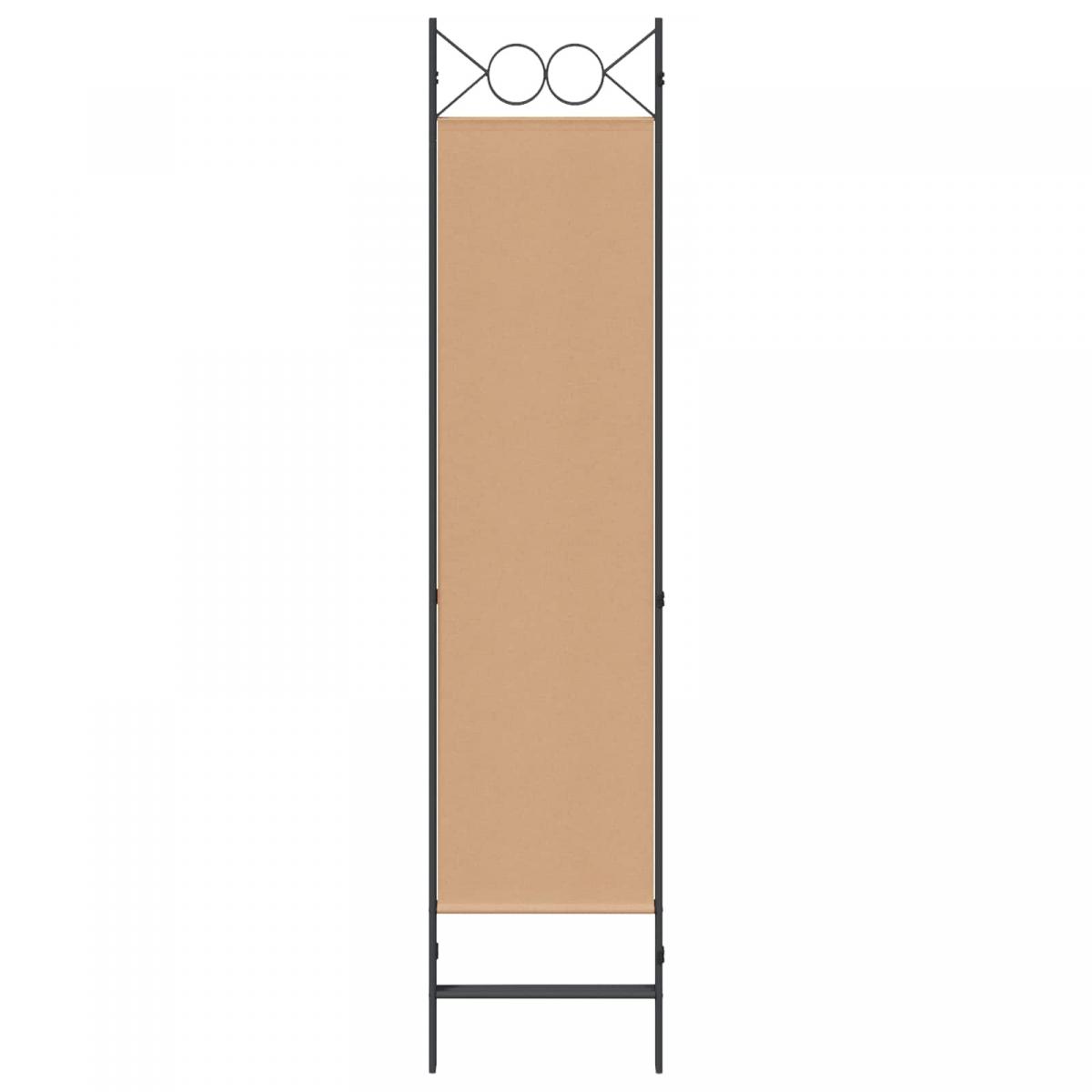 Biombo de 3 Paneles Beige Tela