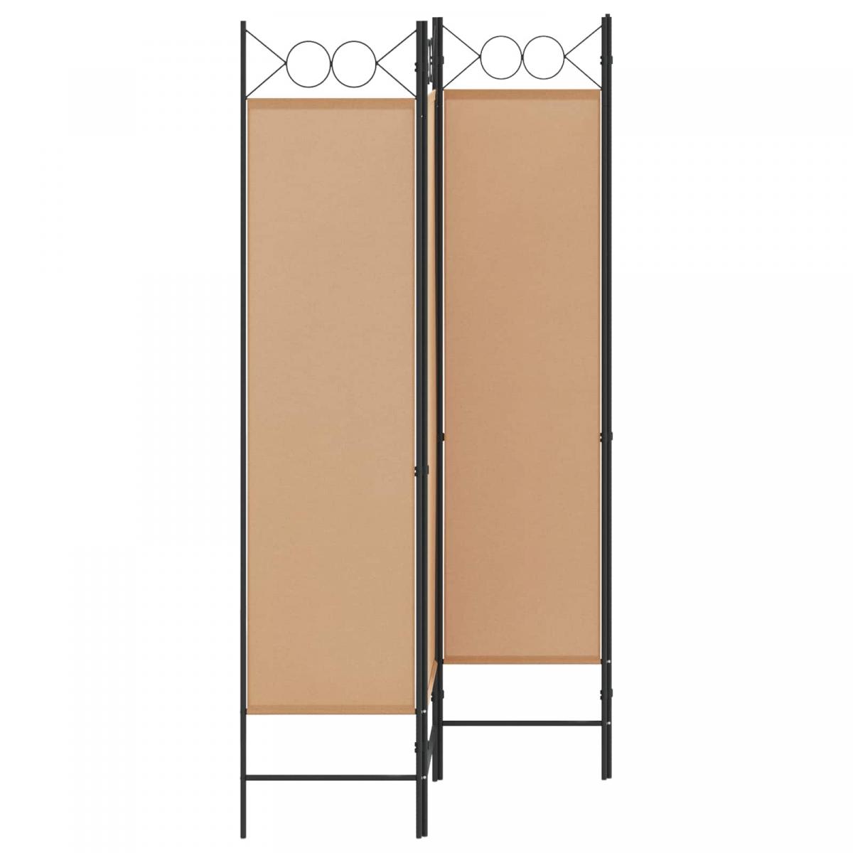 Separador de habitación de 4 paneles Beige Tela