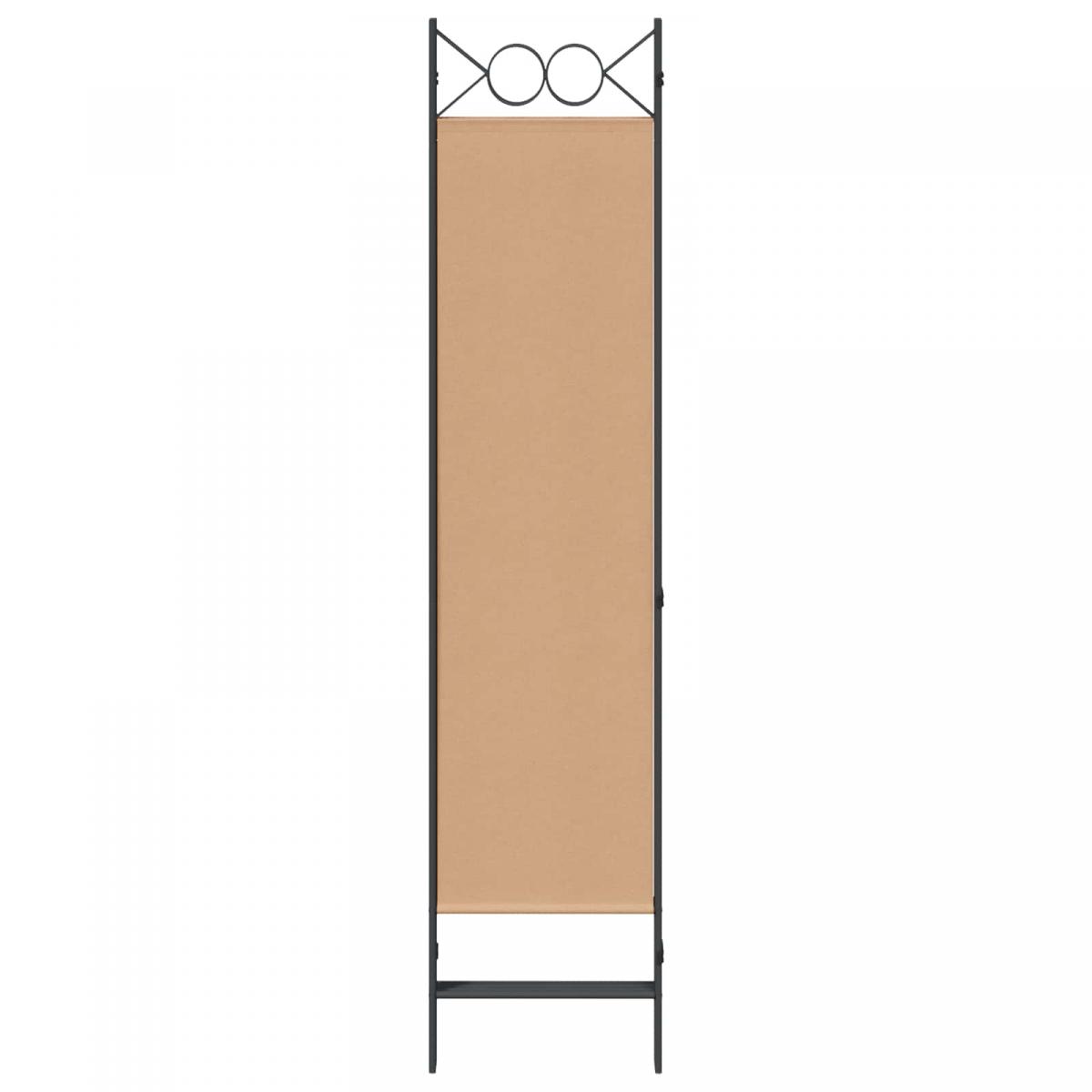 Separador de habitación de 4 paneles Beige Tela