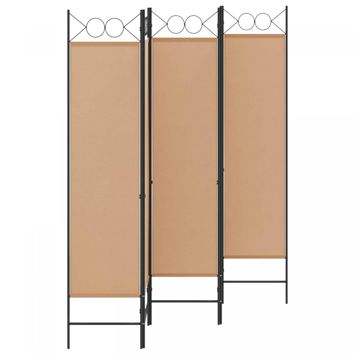Biombos de 5 Paneles Beige Tela