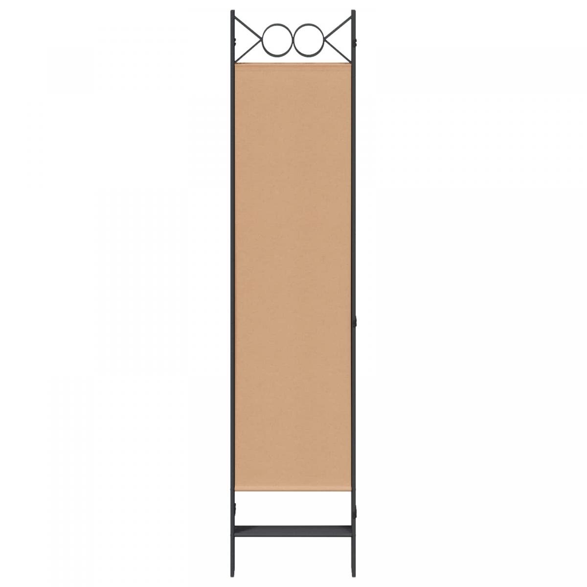 Biombos de 5 Paneles Beige Tela